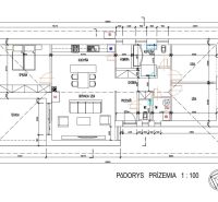 The floor plan of the family house on Pánska Niva shows a living room, kitchen, bedroom, and terrace.
