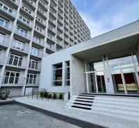 Apartment building on Kysucká Street in Košice, Západ district, with a modern entrance.