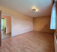 A room in a family house with a wooden decor floor and a ceiling fan.