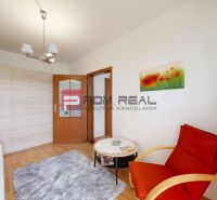 Living room in a 3-room apartment with a wooden decor floor and a comfortable armchair.