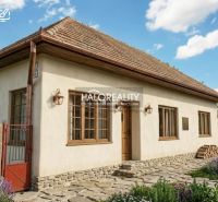 A family house in Loka with a stone path, wooden windows, and a blooming garden.