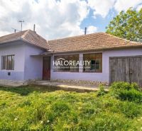 A family house in the village of Lok with a purple facade and a large garden.