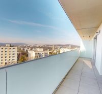 A view from the balcony overlooking the panorama of Bratislava - Old Town, Drotárska cesta.