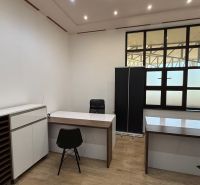 Offices with minimalist furniture and wooden decor flooring.