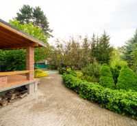 Garden and gazebo at the family house on Kpt. Jaroša Street, Trenčín.