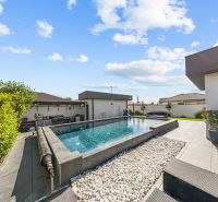 The family house on Levanduľová Street in Miloslavov has a pool and an outdoor area.