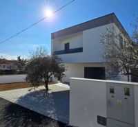A family house in Vrsi with a white facade and a tree in front of the entrance.