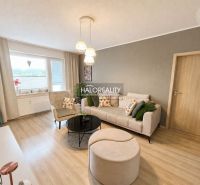 Living room in a two-room apartment with a wooden decor floor.