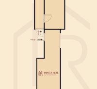 Floor plan of the cottage Terrace, shows the division of rooms and entrances.