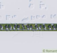 A top-down view of residential plots in Nové Zámky with arranged houses.