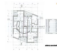 Floor plan of a family house with six rooms and a terrace in Stupava.