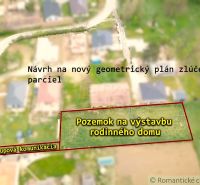Proposal for a geometric plan for the merging of plots in Hruboňovo, Záhrady for house construction.