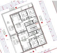 Floor plan of a holiday apartment in Stara Novalja with detailed room dimensions.