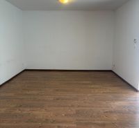 A room with a wooden decor floor in a studio apartment.