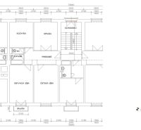 The floor plan of a 3-room apartment shows a kitchen, a bedroom, and a living room with a balcony.