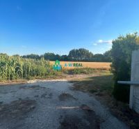 A field with an access road near a family house in Orechová Potôň.