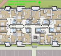 Floor plans of apartments in building A with an area from 50 m² to 79 m².