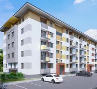 An apartment building in Dunajská Streda with parking and greenery offers 2-room apartments.