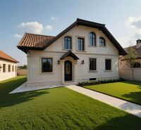 A family house with a red tile roof and white walls in Dolný Štál.