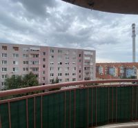 View from the balcony of a cloudy sky and a housing estate in Dunajská Streda.