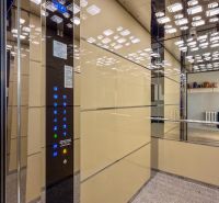 The interior of the elevator in the building of a 3-room apartment on Lachova Street in Bratislava - Petržalka.