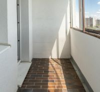 A balcony with ceramic tiles in a 3-room apartment on Lachova Street in Bratislava - Petržalka.