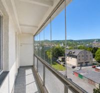 A glazed loggia with a view of Bratislava-Rača, from a 3-room apartment on Sadmelijská.