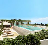 Rooftop terrace with a pool on an apartment development in Paje, Unguja South.