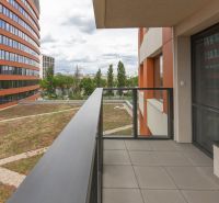 The balcony of a 2-room apartment on Súkennícka Street in Bratislava - Nivy with a view.
