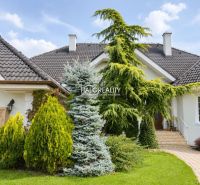 A family house in Žabokreky nad Nitrou surrounded by greenery, with a dark roof covering.