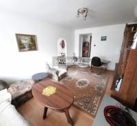 Living room in a family house with a wooden decor floor, armchairs, and a painting on the wall.