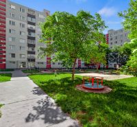 The courtyard on Vŕbová Street in Bratislava - Vrakuňa with a playground near a 2-room apartment.
