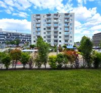 Building and children's playground in Bratislava on Jurská in the location of a 2-room apartment.