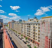 View of Krížna Street in Bratislava - Old Town with residential buildings.
