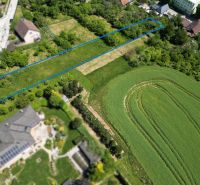 Aerial view of plots - housing in Myjava with marked boundaries.