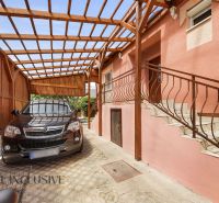 A shelter with a car and a staircase at a family house in Gabčíkovo allows for convenient access.
