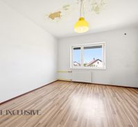 Empty room, wooden decor floor, damaged ceiling, yellow light fixture, window to the garden.