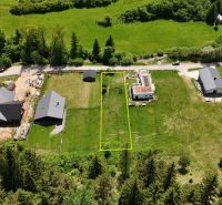Aerial view of a plot in Rajecká Lesná, ideal for living surrounded by nature.