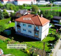 A family house on Matice Slovenskej Street in Veľký Šariš, surrounded by greenery and gardens.
