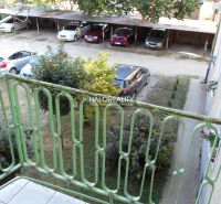 View from the balcony of the parking lot and greenery in a 3-room apartment in Trnava.