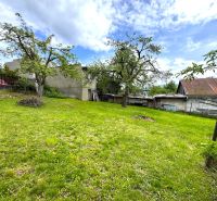 Plots - housing in Lipany with fruit trees on a manicured lawn.