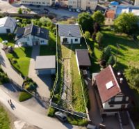 Aerial view of the surroundings of a family house on Lúčky Street in Považská Bystrica.