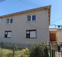 A family house in Nová Baňa with a simple facade, metal fence, and garden.