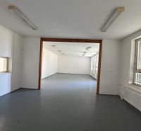Spacious commercial spaces with light walls and simple lighting.