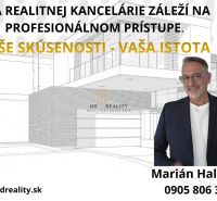 Real estate advertisement with an illustration of a modern building and contact information for the real estate agency.
