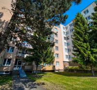 An apartment building surrounded by trees on Viestova Street in Myjava, offering a 4-room apartment.