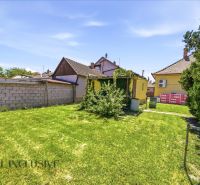 A well-maintained garden at a family house in Dunajská Streda with lush greenery and trees.