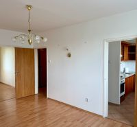 Interior of a 4-room apartment with a wooden decor floor and a chandelier.