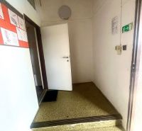 Entrance hallway to the commercial space with carpeted flooring.