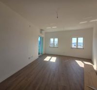 Bright living space with wood-patterned flooring in a 2-room apartment.